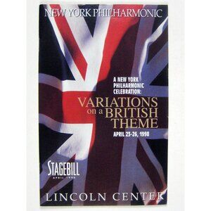 New York City Philharmonic Stagebill April 1998 Variations on British Theme